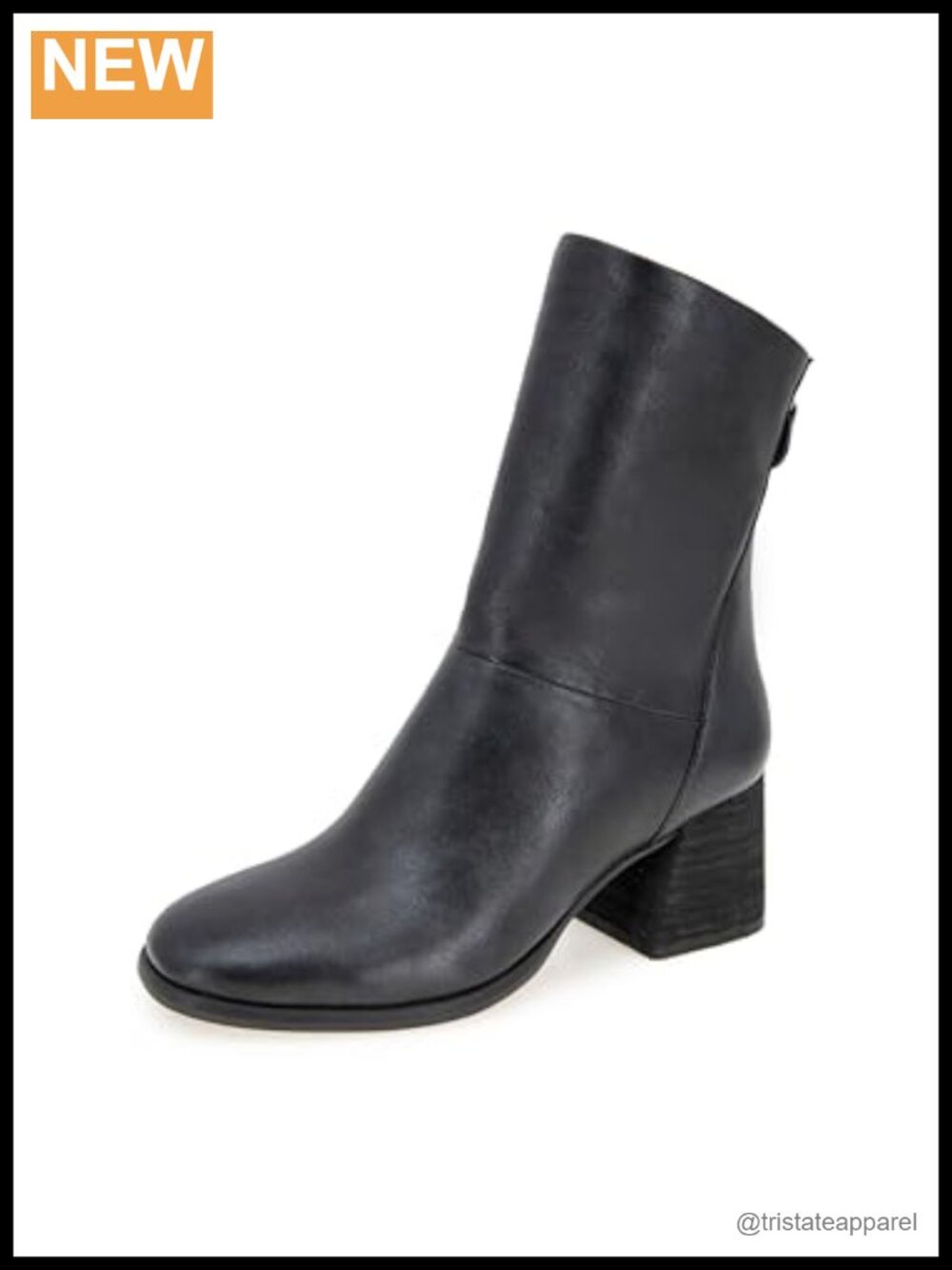Ankle Bootie with Block Heel Stretch Fabric Zip